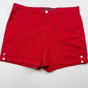Gloria Vanderbilt Red Shorts Women's Size 16 Cotton Stretch Casual Summer